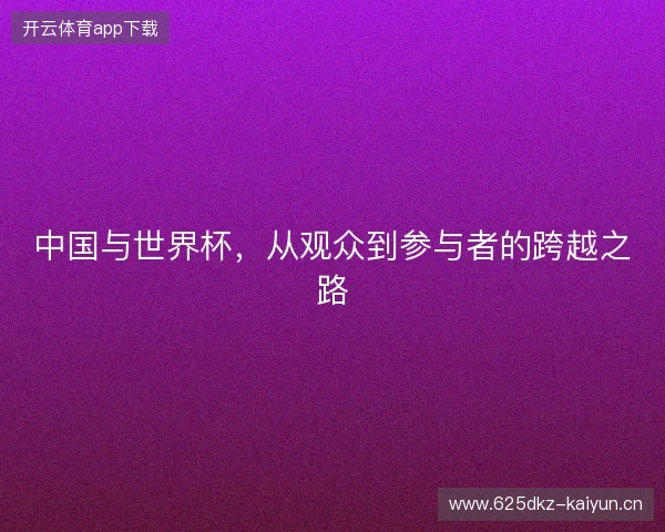 中国与世界杯，从观众到参与者的跨越之路